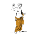Esquisse d'une statue grecque d'une femme
