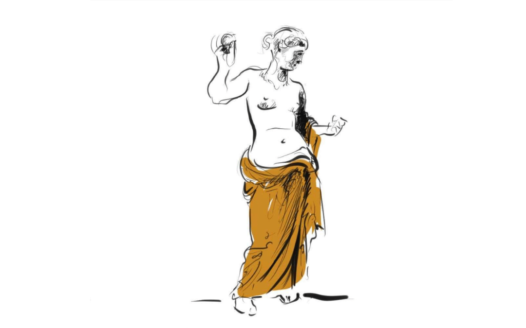 Esquisse d'une statue grecque d'une femme